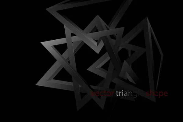 Triangel Form Scen Vektor Abstrakt Tapet Svart Bakgrund — Stock vektor