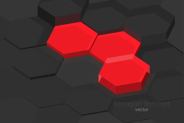 Zeshoekige Concept Vorm Scène Vector Abstract Behang Achtergrondgeluid — Stockvector