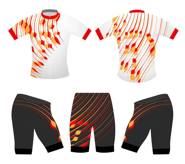 Sport Shirt Kleuren Vector Fietsen Vest Ontwerp Een Witte Achtergrond — Stockvector