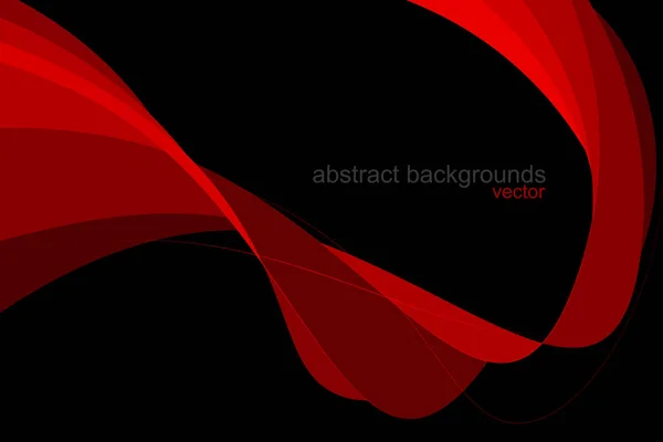 Abstrait Rouge Couleurs Courbes Scène Vecteur Papier Peint Sur Fond — Image vectorielle