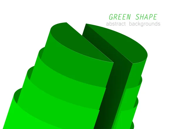 白地に緑色の図形色ベクトルの抽象的な壁紙背景 — ストックベクタ