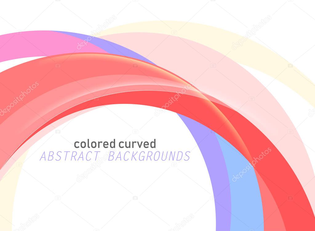 Colored curved scene vector abstract wallpaper on a white backgrounds