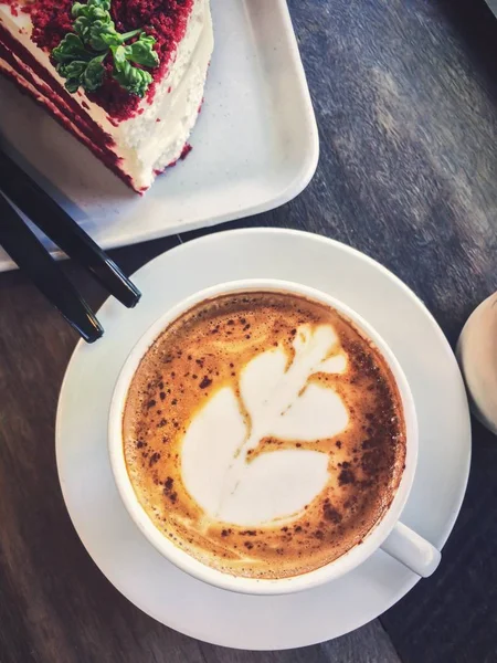 Heißgetränk Cappuccino Szene Essen Und Trinken Hintergründe — Stockfoto