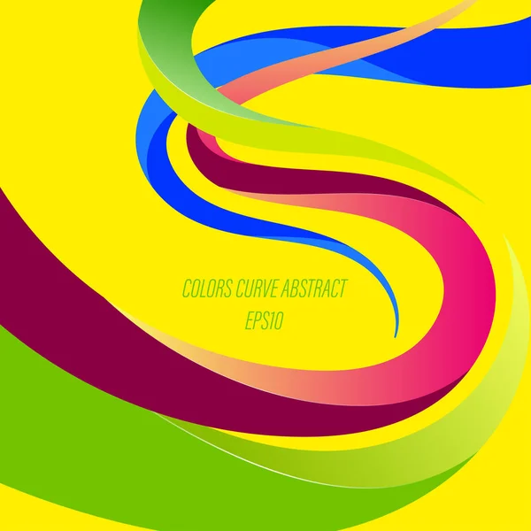 Abstrakte Farben Kurve Auf Einem Gelben Szene Vektor Grafiken Hintergrundbilder — Stockvektor
