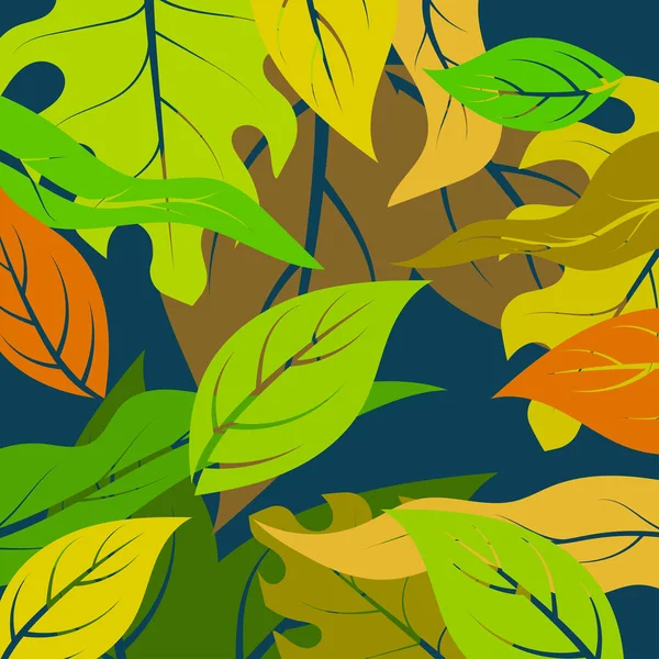 Hermosa Hoja Patrón Naturaleza Escena Vector Fondos Pantalla — Archivo Imágenes Vectoriales