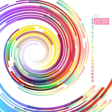 Beyaz sahne vektör duvar kağıdı arka planlarüzerinde dönen renkler soyut