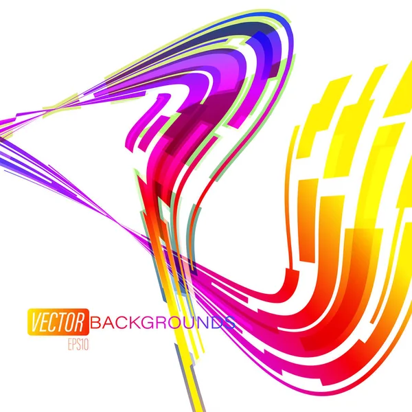 Mouvement Formes Colorées Sur Fond Écran Vectoriel Scène Blanche — Image vectorielle