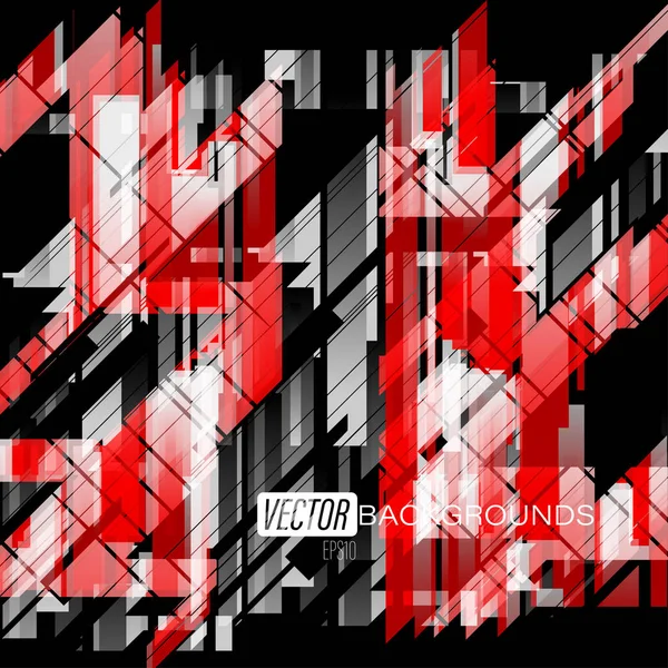 Abstrakte Rote Formen Farben Auf Einem Schwarzen Vektor Grafiken Design — Stockvektor