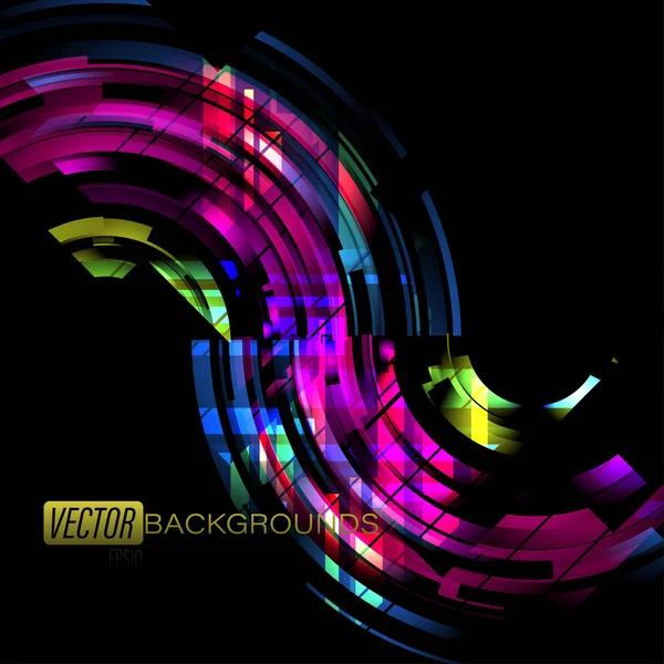 Abstract Gebogen Kleuren Donkere Scène Vector Wallpaper Achtergronden — Stockvector