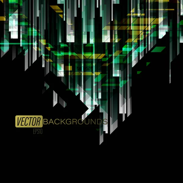 Abstrakte Transluzente Grüne Farben Auf Einem Schwarzen Vektorgrafik Hintergrund — Stockvektor