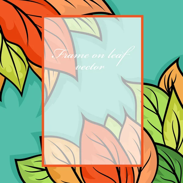 Beautiful colors leaf nature scene with frame border vector concept backgrounds