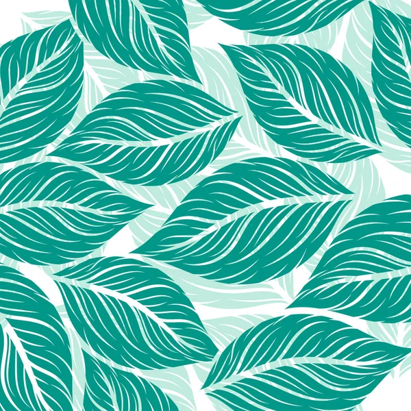 Leaf Drawing Green Colors Art Pattern Concept Vector Wallpaper Backgrounds — Stock Vector