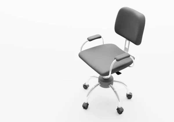 Modelo Cadeira Escritório Ajustável Fundo Papel Parede Branco Renderização — Fotografia de Stock