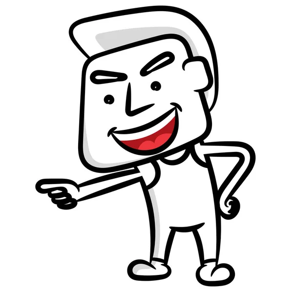 Homem Branco Desenhos Animados Sorrindo Feliz Cena Vetor Papel Parede —  Vetores de Stock