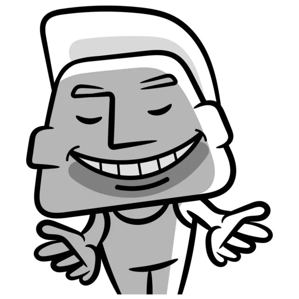 White Man Cartoon Smiling White Vector Concept Background — Stock Vector