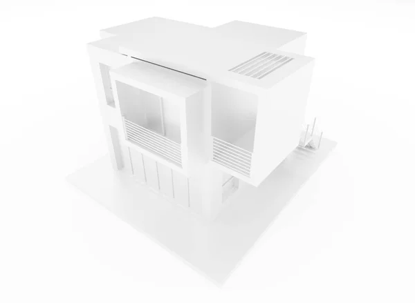 现代住房项目住宅3D渲染建筑墙纸背景 — 图库照片