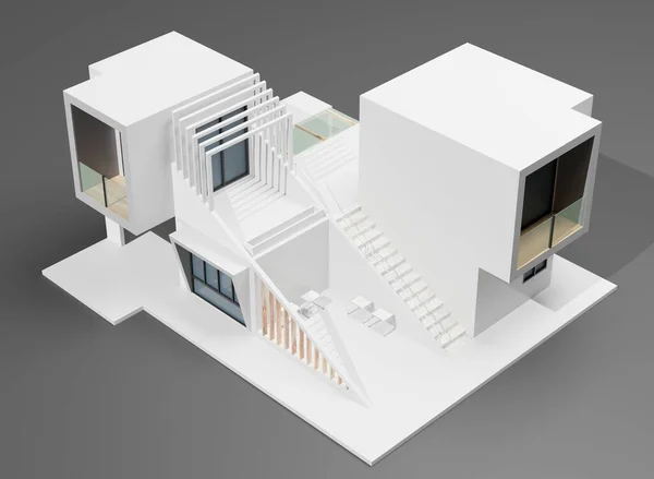 Moderní Dům Projekt Vykreslování Architektura Obytné Tapety Pozadí — Stock fotografie