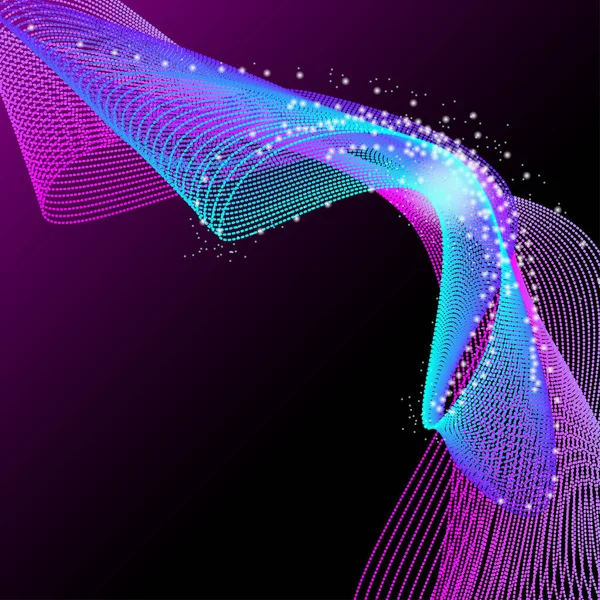 Particules Violettes Dans Scène Sombre Vecteur Abstrait Fond Écran — Image vectorielle