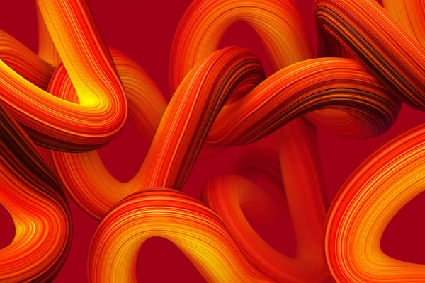 Shine Orange Knoten Rendering Illustration Abstrakter Netzwerkschlaghintergrund Für Cover Und — Stockfoto