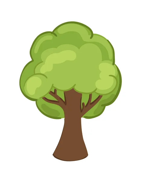Árvore Plana Vetor Alto Isolada Fundo Branco — Vetor de Stock