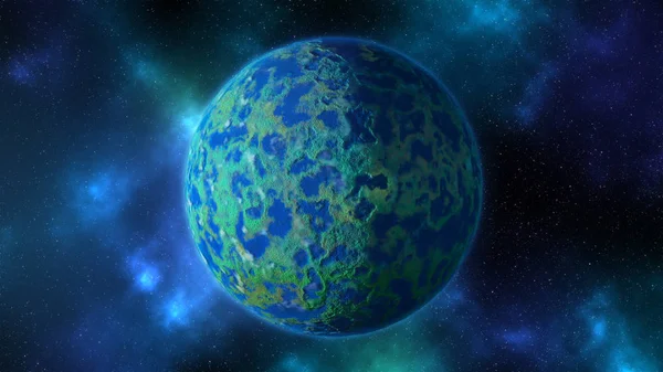 Bunte Planetenlandschaft Aus Dem All Mit Kleinen Sternen Darstellung — Stockfoto