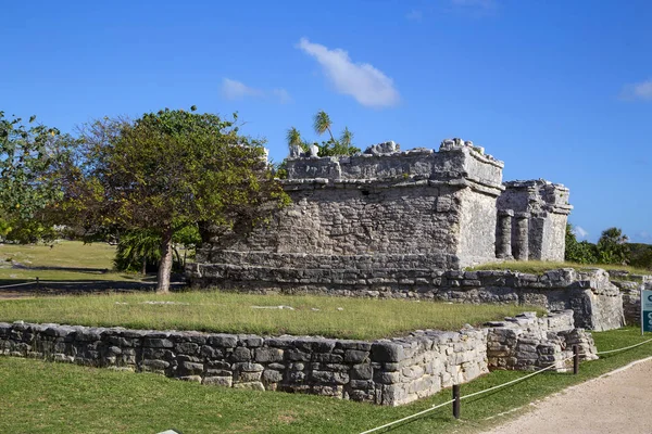 Antiga Cidade Tulum México Costa Oceânica Horizontalmente — Fotografia de Stock