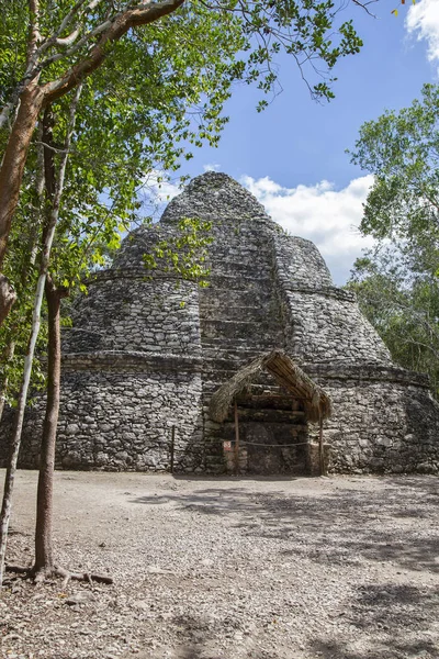 Antiga Cidade Koba Selva Tropical Yucatan Horizontalmente — Fotografia de Stock