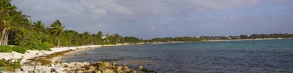 Playa Hermosa Con Palmeras Isla Exótica Panorama — Foto de Stock