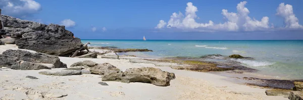 Bela Praia Areia Kuba Horizontalmente — Fotografia de Stock