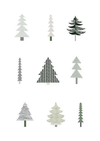 크리스마스 나무와 포스터 디자인 — 스톡 벡터