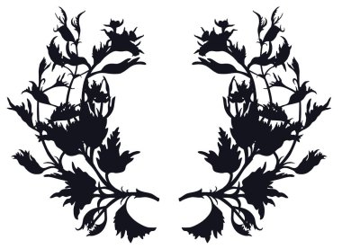 Bahçe çerçeve çiçek yalıtılmış nesne siluet