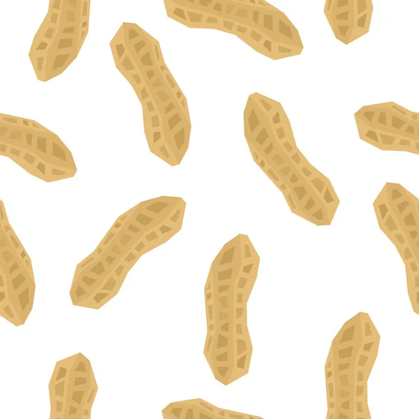 Vektor Nahrungsmittel Sammlung geometrischen Stil Erdnüsse nahtlose Muster — Stockvektor