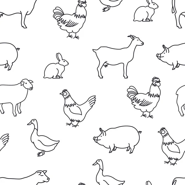 Wzór linii gospodarstwa zwierząt — Wektor stockowy