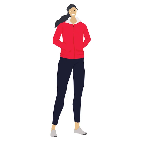 Женщина в спортивной форме Люди Векторная иллюстрация изолированный объект — стоковый вектор