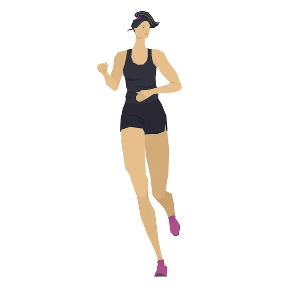 Fitness femme Course Objet isolé Personnages Illustration vectorielle — Image vectorielle