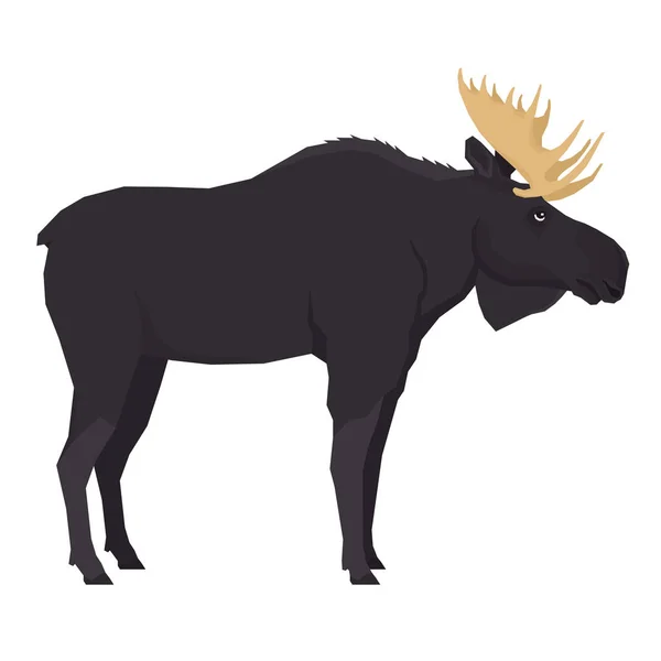 Moose Forest Wild Life Objeto aislado Animales vectores Estilo geométrico — Vector de stock