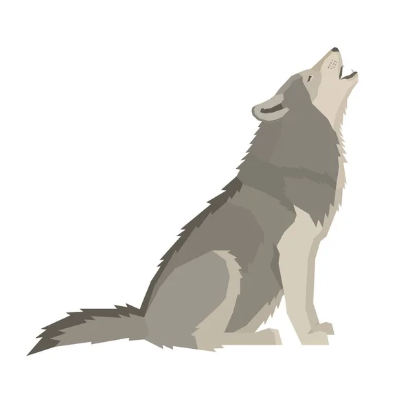 Wolf lesní přírody vektor zvířata geometrický styl — Stockový vektor