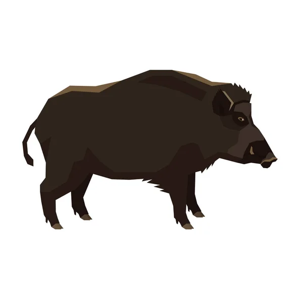 Colección animales salvajes Jabalí salvaje Estilo geométrico Objeto aislado — Vector de stock