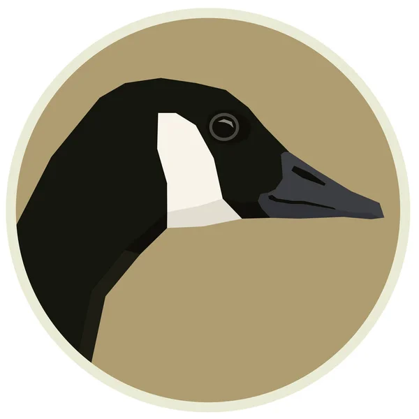 Bernache Canada Illustration Vectorielle Oiseau Dans Cadre Rond — Image vectorielle