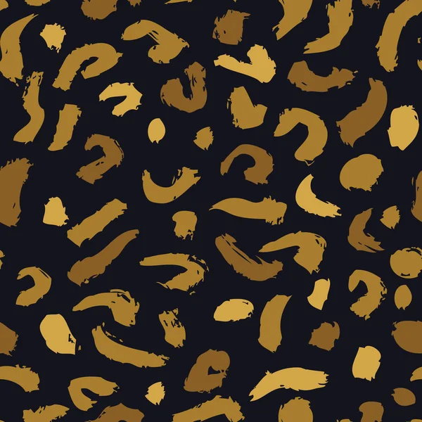 野生動物の皮ゴールドのシームレスなパターン — ストックベクタ
