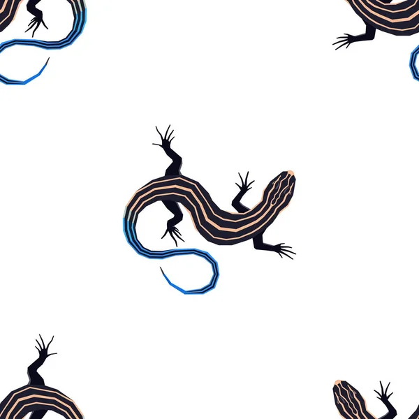 Wild animals Vector illustration of The five lined skink Seamless pattern Geometrický styl — Stockový vektor