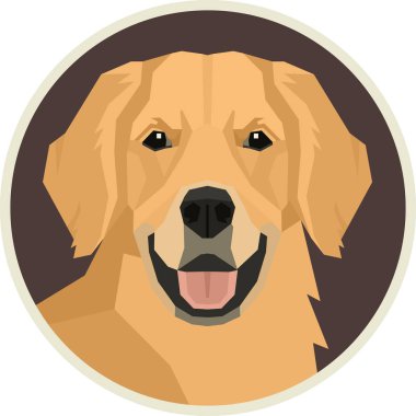 Köpek koleksiyonu Golden Retriever Geometrik tarzı Yuvarlak çerçeve