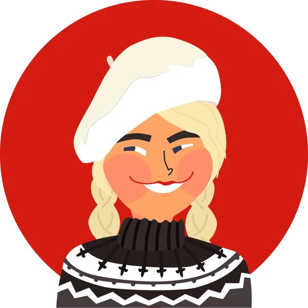 Ilustración vectorial Una hermosa chica rubia con sw icelandic — Archivo Imágenes Vectoriales