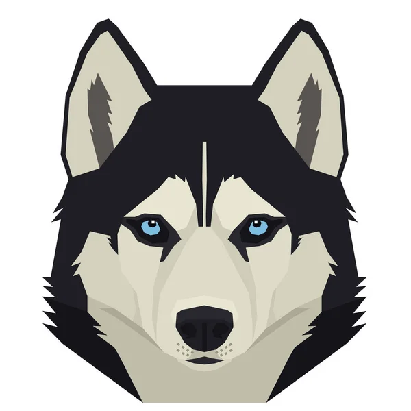 Illustration vectorielle de la tête du chien Sibérie Husky Objet isolé — Image vectorielle