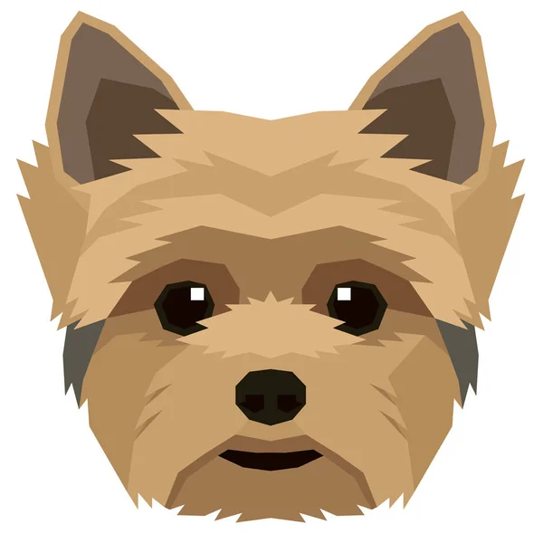 Vektor ilustrasi anjing kepala Yorkshire terrier Terisolasi objek - Stok Vektor