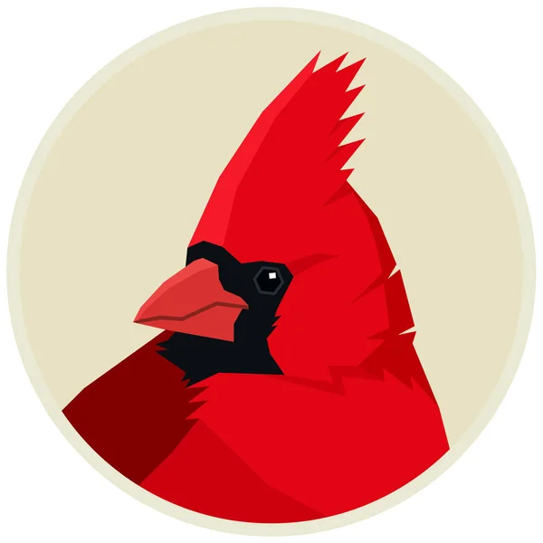 Cardenal pájaro Vector ilustración Marco redondo — Vector de stock