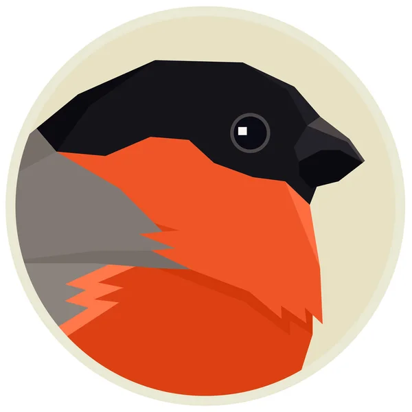 Eurasian bullfinch bird Vector illustration Moldura redonda —  Vetores de Stock