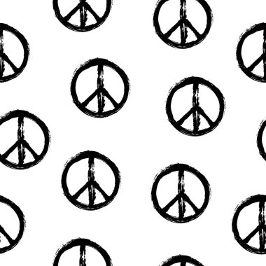 Vektör illüstrasyon Barış sembolü Sketch tarzı Dikişsiz desen