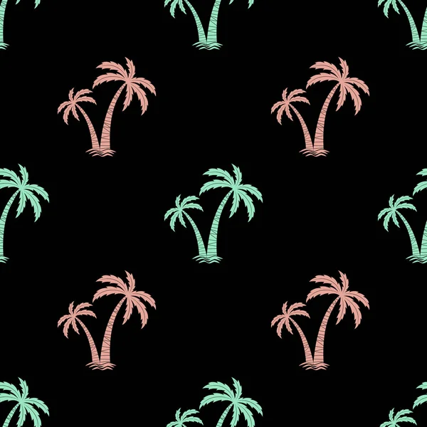 Fondo Sin Costuras Con Imagen Palmeras Vector Patrón Simple Fondo — Archivo Imágenes Vectoriales