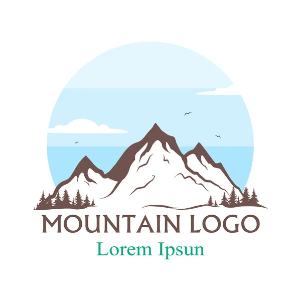 Logo Montañas Ilustración Vectorial Silueta Vectorial Montañas — Archivo Imágenes Vectoriales